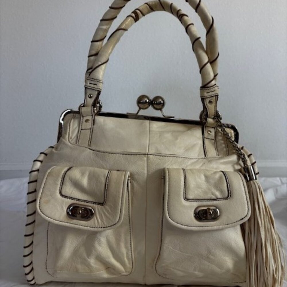 Cynthia Rowley Cream Leather Purse